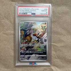 PSA 10 Consecutive Galarian Moltres Zapdos Articuno AR Pokemon Card Set of 3 - Image 3