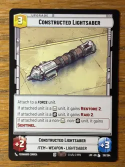 Star Wars Unlimited LOF Constructed Lightsaber Legendary Card 763 - Image 1
