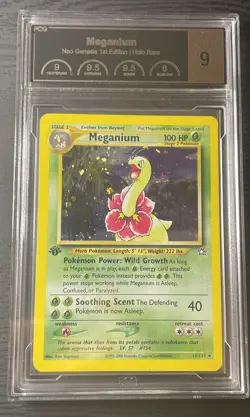 PCG9 (PSA 9) MINT Meganium Neo Genesis 1st Edition Holo Pokemon Card 11/111 - Image 1