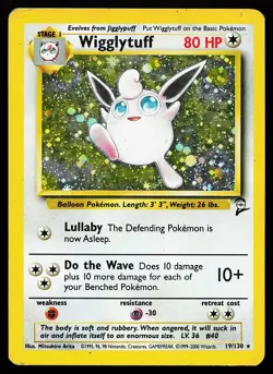 Wigglytuff 19/130 Holo Rare Base Set 2 Pokemon Card - Image 1