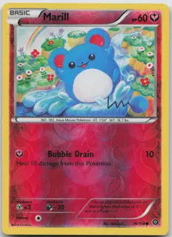 Marill 76/114 Common Steam Siege Pokemon Reverse Holo LP/MP - Image 1