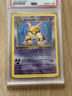 1999 Pokemon 1st Edition Base Set Shadowless Alakazam PSA 7 Holo - Image 5