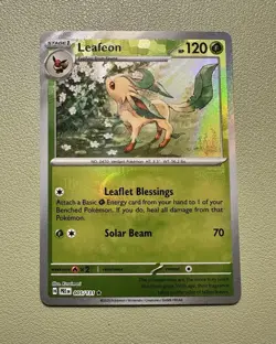 Pokemon SV Prismatic Evolutions Leafeon Master Ball Holo 005/131 MINT - Image 1