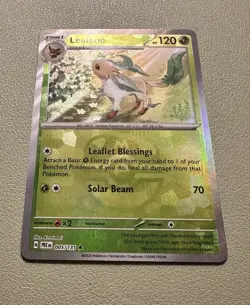 Pokemon SV Prismatic Evolutions Leafeon Master Ball Holo 005/131 MINT - Image 2
