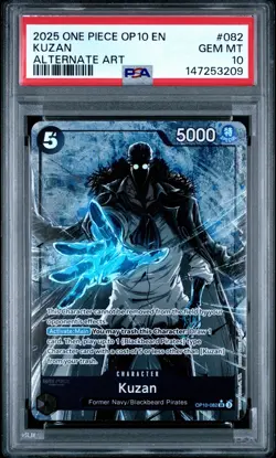 2025 ONE PIECE OP10-ROYAL BLOOD ALTERNATE ART #082 KUZAN PSA 10 - Image 1