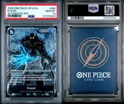 2025 ONE PIECE OP10-ROYAL BLOOD ALTERNATE ART #082 KUZAN PSA 10 - Image 3
