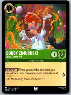 Bobby Zimuruski - Spray Cheese Kid 78/204 Uncommon Fabled NM Lorcana Disney - Image 1