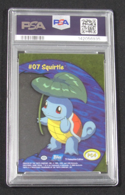 2000 Topps Pokemon T.V. ANIMATION SQUIRTLE CLEAR CARDS PC4 PSA 8 NM-MT - Image 2