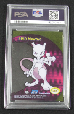 2000 Topps Pokemon T.V. ANIMATION MEWTWO CLEAR CARDS PC5 PSA 8 NM-MT - Image 2