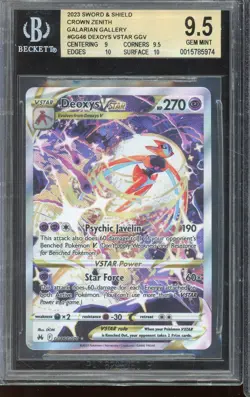 2023 POKEMON S&S CROWN ZENITH GG46 DEOXYS VSTAR GEM MINT 9.5 BGS - Image 1