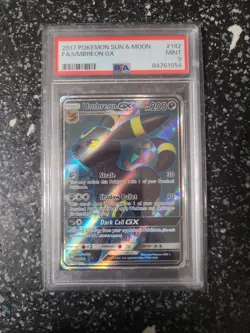 2017 POKEMON SUN & MOON #142 FULL ART/UMBREON GX PSA 9 - Image 1