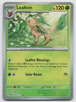 Leafeon (Master Ball Pattern) 005/131 Holo Rare Prismatic Evolutions Pokemon NM - Image 1