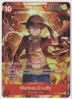 Monkey D Luffy ST10-006 Promo NM One piece TCG English - Image 1