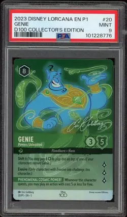 2023 Disney Lorcana #20 Genie Powers Unleashed D100 Collector's Edition PSA 9 - Image 1