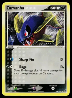 Carvanha 56/107 Common Deoxys Pokemon Near Mint - Image 1