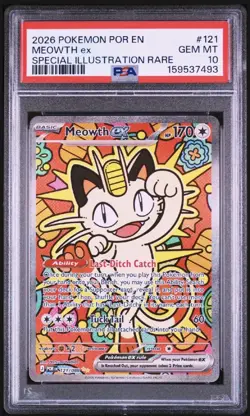 PSA 10 Meowth ex 121/088 SIR Perfect Order POR EN Pokemon English Gem Mint - Image 1