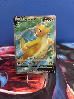 Pokemon Go Dragonite v Full Art Holo Ultra Rare Card 076/078 - Image 1