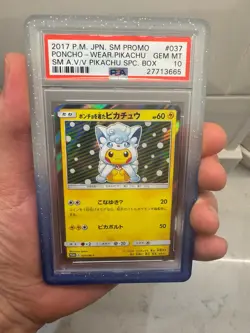 PSA 10 Poncho Wearing Pikachu Alolan Vulpix 037/SM-P Promo Japanese Pokemon Card - Image 5