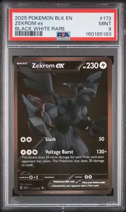Pokemon SV Black Bolt BLK en Zekrom EX #172/086 PSA 9 - Image 1