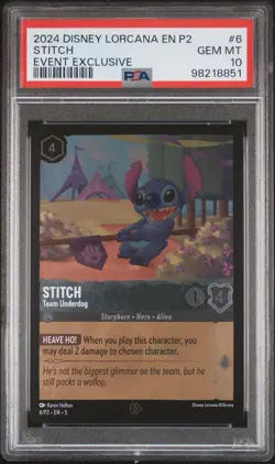 Stitch Team Underdog Foil 6 Event Exclusive Promo 2024 Disney Lorcana Gem PSA 10 - Image 1