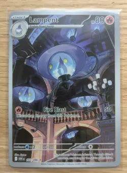 Lampent 102/086 White Flare Illustration Rare Full Art Holo Pokemon Card NM - Image 3