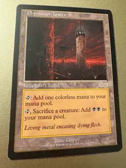 MTG Phyrexian Tower Urza’s Saga Rare Legendary Land 322/350 LP - Image 2
