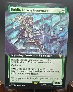 Haldir, Lorien Lieutenant (Extended Art) Commander: Lord Of The Rings MTG NM Reg - Image 1