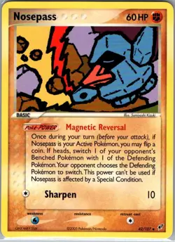 Nosepass 42/107 Non Holo Deoxys - Pokemon Card - NM - Image 1