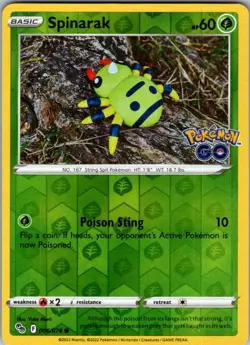 Spinarak 006/078 Pokemon GO Pokemon Reverse Holo Near Mint - Image 1
