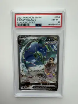 Pokemon 2021 Evolving Skies Rayquaza V 194/203 Alt Full Art Holo PSA 8 - Image 1