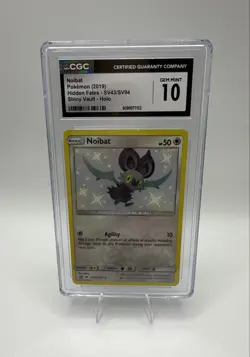 Pokemon Noibat 2019 Hidden Fates SV43/SV49 Shiny Vault Holo CGC 10 - Image 1