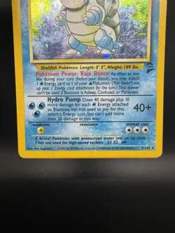 Pokemon TCG Blastoise 2/130 Base Set 2 Holo Rare - HP/Damaged - Image 4