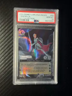 Disney Lorcana TCG D23 Promos Cinderella - Stouthearted #02 Holo PSA 10 - Image 1