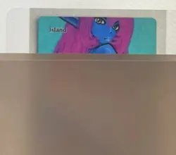 MTG Island, Hand Painted Alter, Magic The Gathering, Altered Art JSJ - Image 1