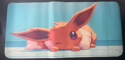 POKEMON - CUTIE EEVEE - RUBBER PLAYMAT - 60CM X 30CM - PERFECT FOR TCG PLAYERS - Image 1