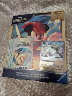 Disney Lorcana Fabled Collection Starter Set 4 Packs Tinkerbell Promo New Sealed - Image 1