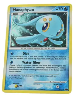 Manaphy 2/17 Holo Rare Pop 9 Series Promo NM With Tracking 2a - Image 1