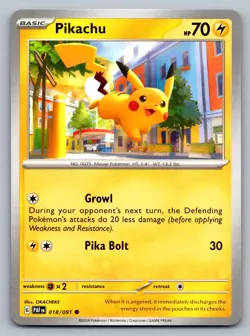 Pokemon TCG SV: Paldean Fates Pikachu 018/091 - Image 1