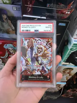2025 One Piece - ST21-EX Gear 5 Monkey D. Luffy Red Leader #001 PSA 10 GEM MINT - Image 1