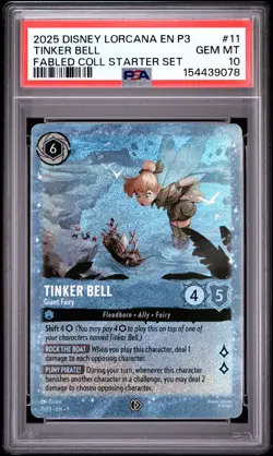 2025 DISNEY LORCANA EN P3-PROMO #11 TINKER BELL - GIANT FAIRY PSA 10 - Image 1