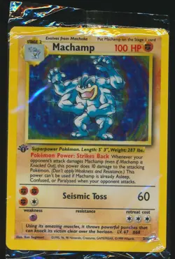 MACHAMP 8/102 Pokemon BASE SET 1st EDITION ENGLISH HOLO SEALED - Image 1