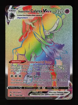 Shadow Rider Calyrex VMAX 204/198 Rainbow Rare Chilling Reign Pokemon Cards - Image 1