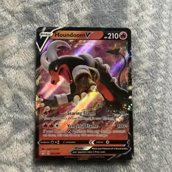 Pokemon TCG Houndoom V 021/189 Swsh03 Darkness Ablaze Full Art Ultra Rare Holo - Image 1