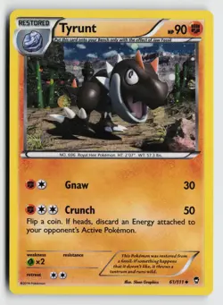 Tyrunt 61/111 Uncommon Furious Fists Pokemon Moderately Played - Image 1