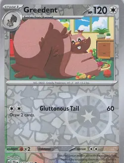 2025 POKEMON JOURNEY TOGETHER GREEDENT REVERSE HOLO NM # 132/159 - Image 1