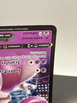 Pokemon TCG Mewtwo V SWSH223 Pokemon GO Black Star Promo Full Art Holo HP 220 - Image 5