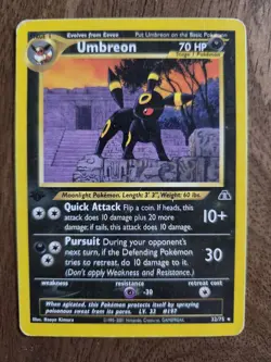 Umbreon 32/75 Neo Discovery 1ST EDITION Heavy Played Pokemon Card - Image 1