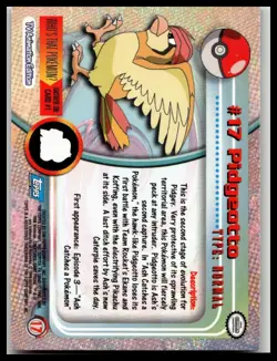 1999 Topps TV Series #17 Pidgeotto Holo Pokemon Blue Label - Image 2
