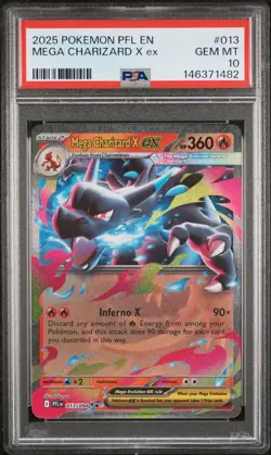 2025 Pokemon Phantasmal Flames Mega Charizard X EX 013/094 PSA 10 GEM MINT - Image 3