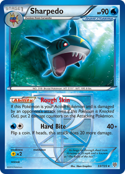 SHARPEDO 33/135 R PLASMA STORM POKEMON LP - Image 1
